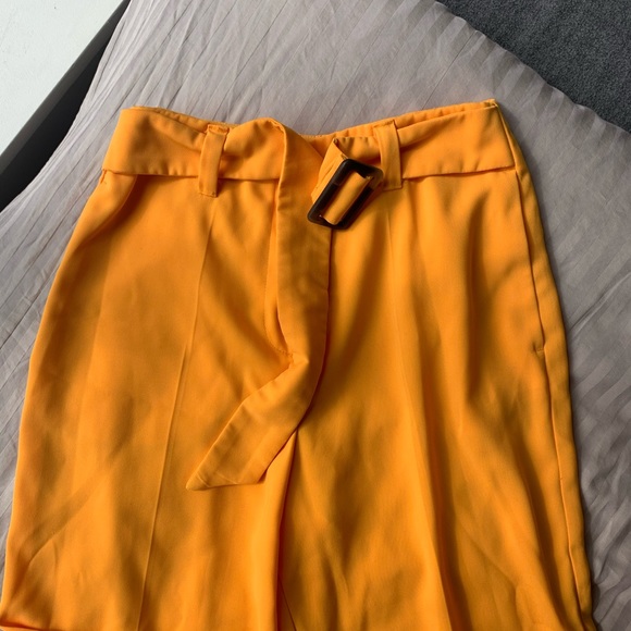 Top Shop High Waisted Orange Pants - Picture 2 of 4